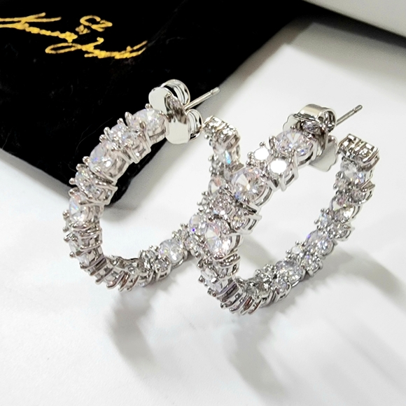 Kenneth Jay Lane Inside Out Statement Hoop Earrings - Picture 4 of 17